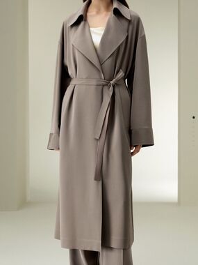 Lilysilk M Women’s Taupe Belted Trench Coat